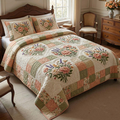 Patchwork Garden 3-Piece Quilted Bedding Set GFTOHD14633