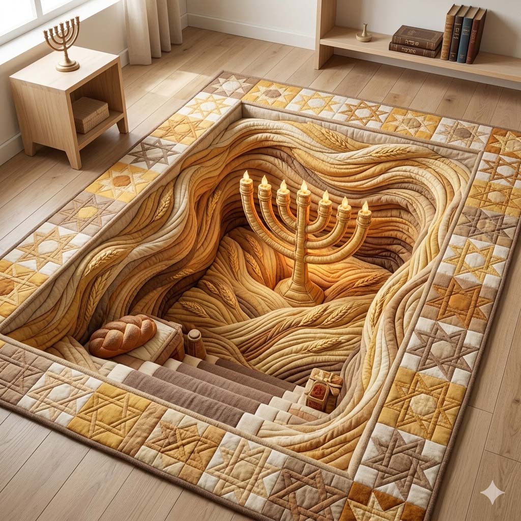 Golden Menorah Area Rug GFTOHD14681