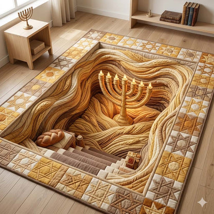 Golden Menorah Area Rug GFTOHD14681