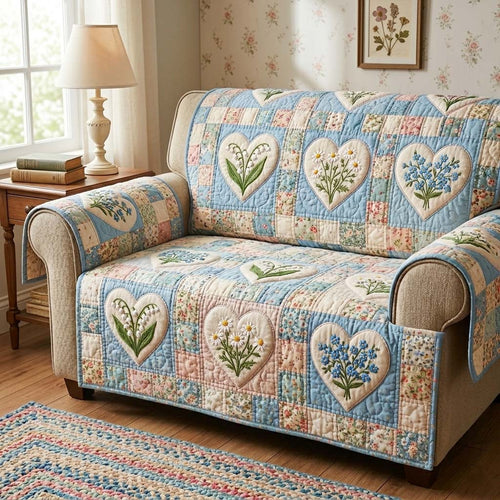 Spring Blossom Quilted Sofa Cover GFTOHD14727