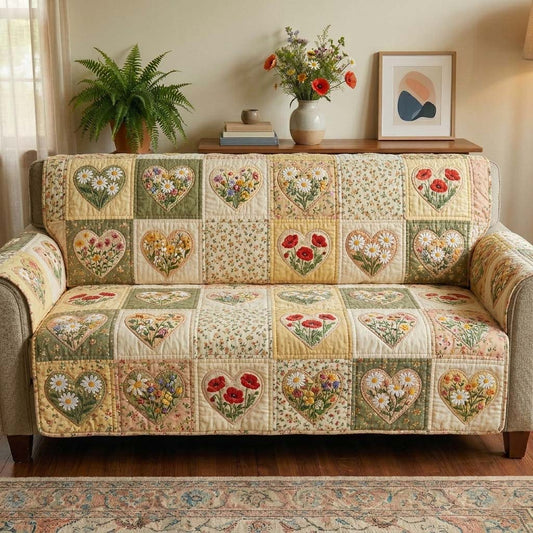 Wildflower Patch Quilted Sofa Cover GFTOHD14729