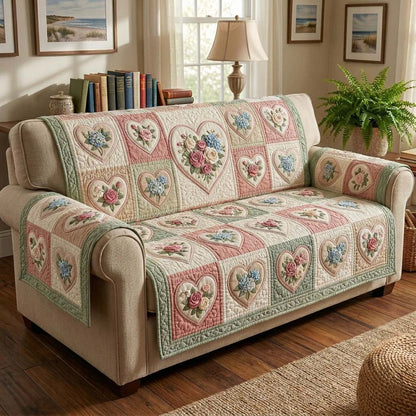 Rose Garden Quilted Sofa Cover GFTOHD14730