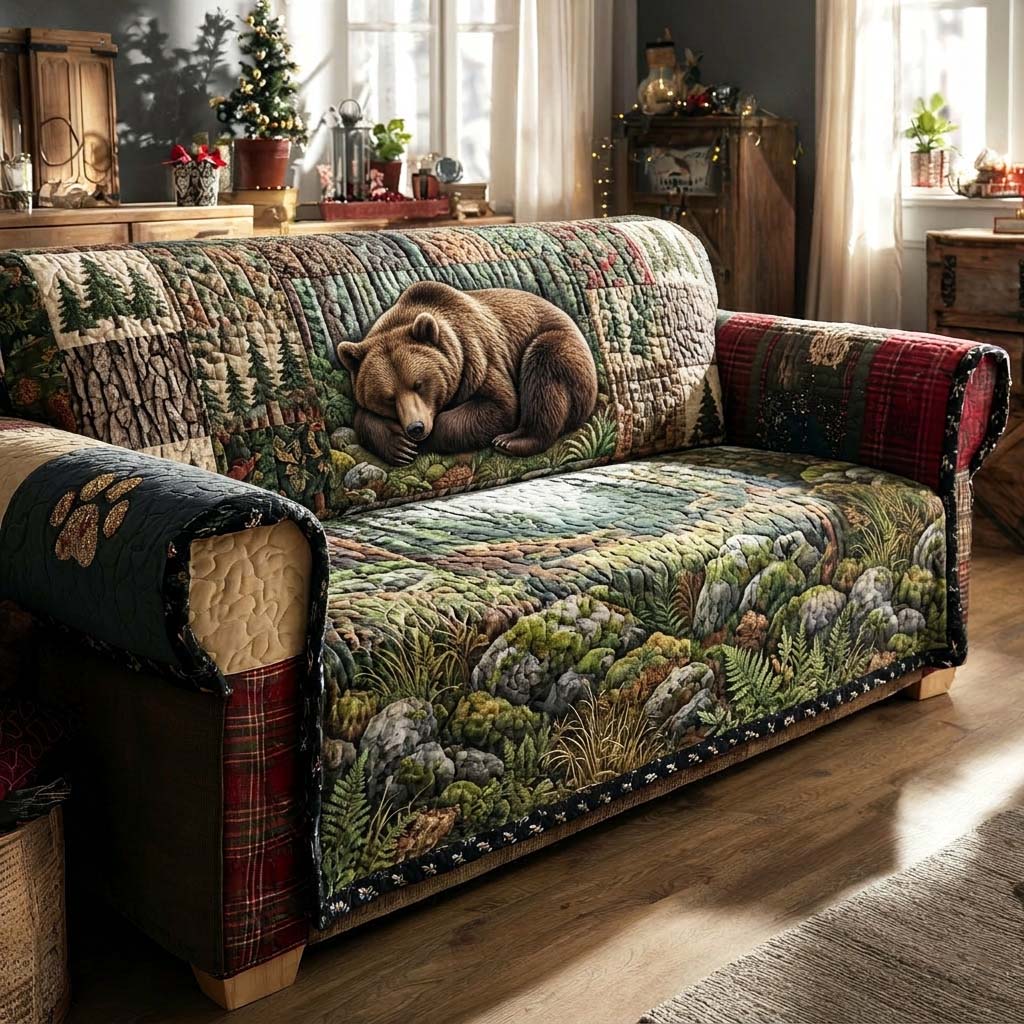 Forest Slumber Quilted Sofa Cover GFTOHD14731
