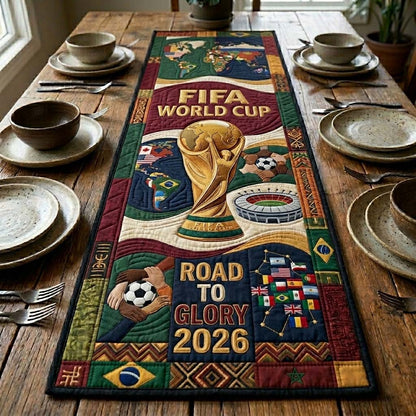 Global Trophy Route Quilted Table Runner GFTOHD14774