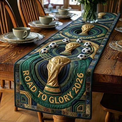Emerald Trophy Path Quilted Table Runner GFTOHD14775
