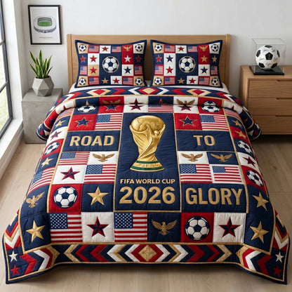 Glory Patch Cup 3-Piece Quilted Bedding Set GFTOHD14788