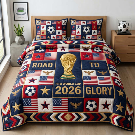 Glory Patch Cup 3-Piece Quilted Bedding Set GFTOHD14788