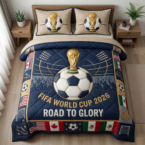 Golden Ball Glory 3-Piece Quilted Bedding Set GFTOHD14794