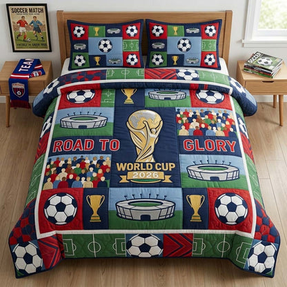 Soccer Patch Glory 3-Piece Quilted Bedding Set GFTOHD14795