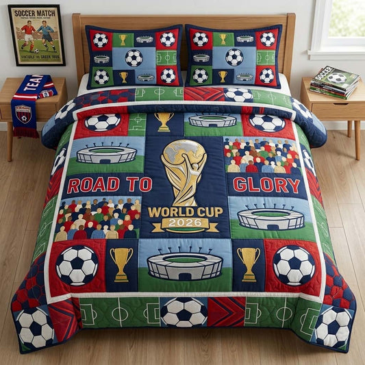 Soccer Patch Glory 3-Piece Quilted Bedding Set GFTOHD14795