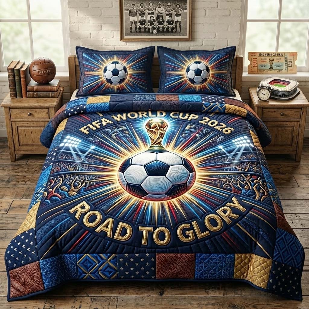 Radiant Cup Glory 3-Piece Quilted Bedding Set GFTOHD14797