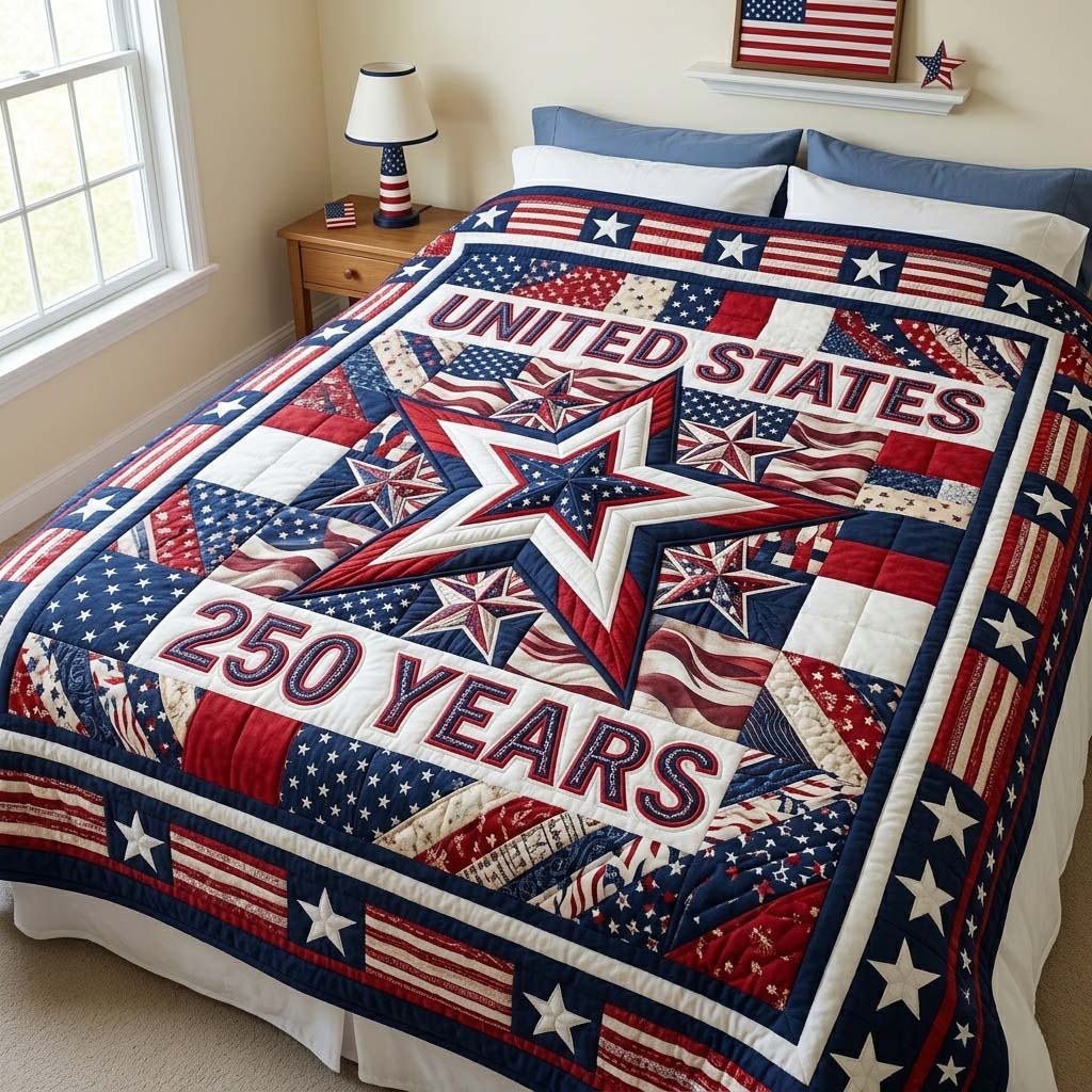 Liberty Star Quilted Blanket GFTOHD14799