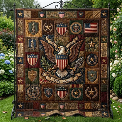 Vintage Eagle Honor Quilted Blanket GFTOHD14802