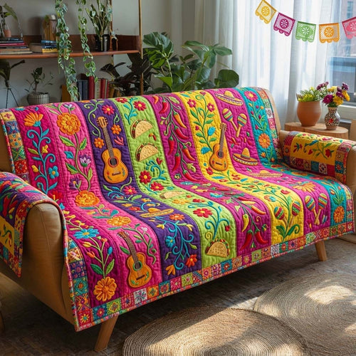 Fiesta Bloom Vibe Quilted Sofa Cover GFTOHD14829