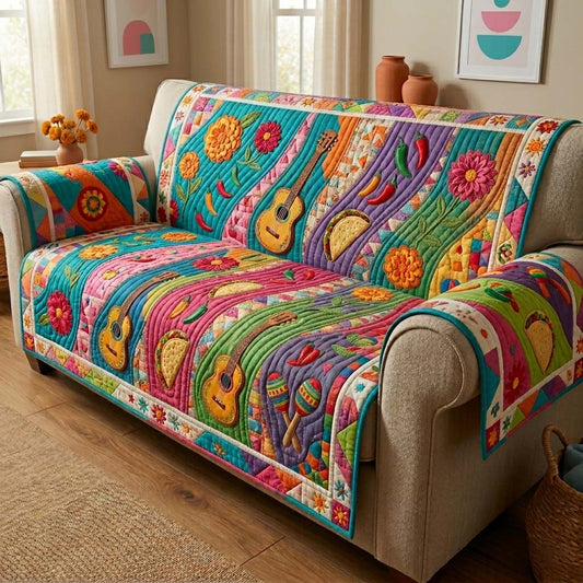 Vibrant Fiesta Garden Quilted Sofa Cover GFTOHD14830
