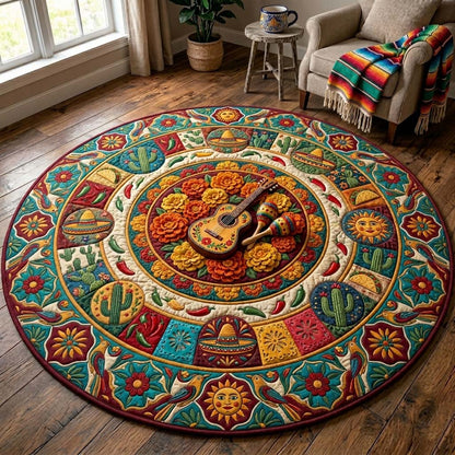 Sombrero Fiesta Wheel Quilted Round Mat GFTOHD14862