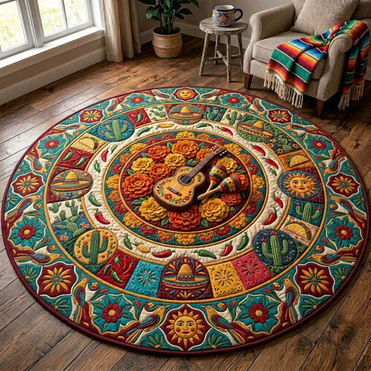 Sombrero Fiesta Wheel Quilted Round Mat GFTOHD14862