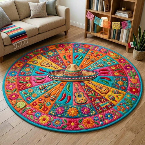 Mariachi Bloom Ring Quilted Round Mat GFTOHD14863