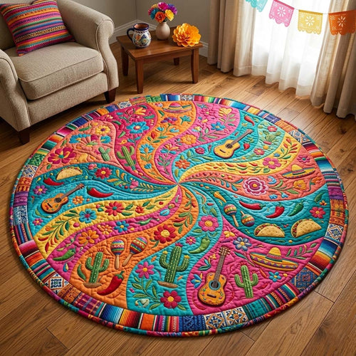 Fiesta Guitar Circle Quilted Round Mat GFTOHD14864