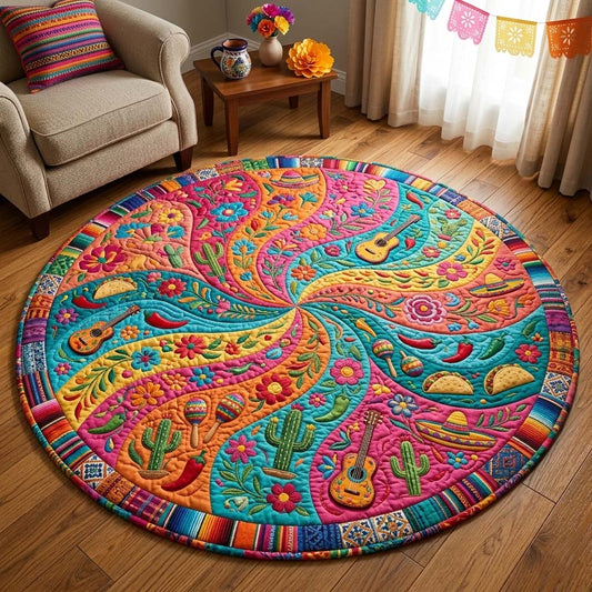 Fiesta Guitar Circle Quilted Round Mat GFTOHD14864