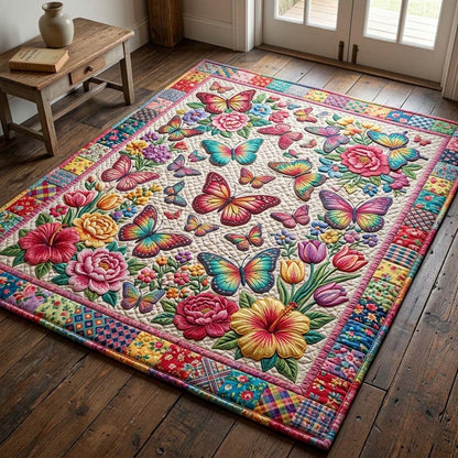 Rainbow Butterfly Garden Area Rug GFTOHD14866