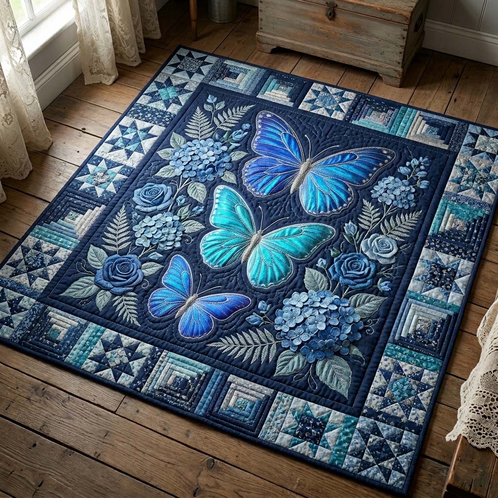 Midnight Blue Wings Area Rug GFTOHD14869
