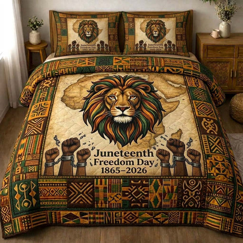 Lion Freedom 3-Piece Quilted Bedding Set GFTOHD14898
