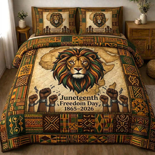 Lion Freedom 3-Piece Quilted Bedding Set GFTOHD14898