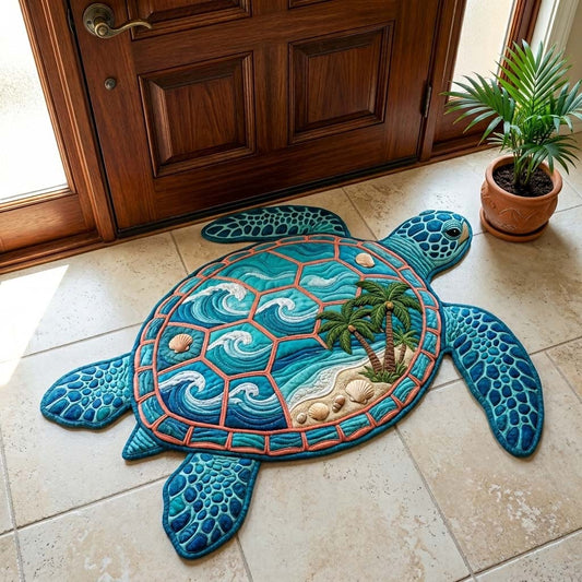 Ocean Shell Turtle Custom Shape Doormat GFTOHD14962