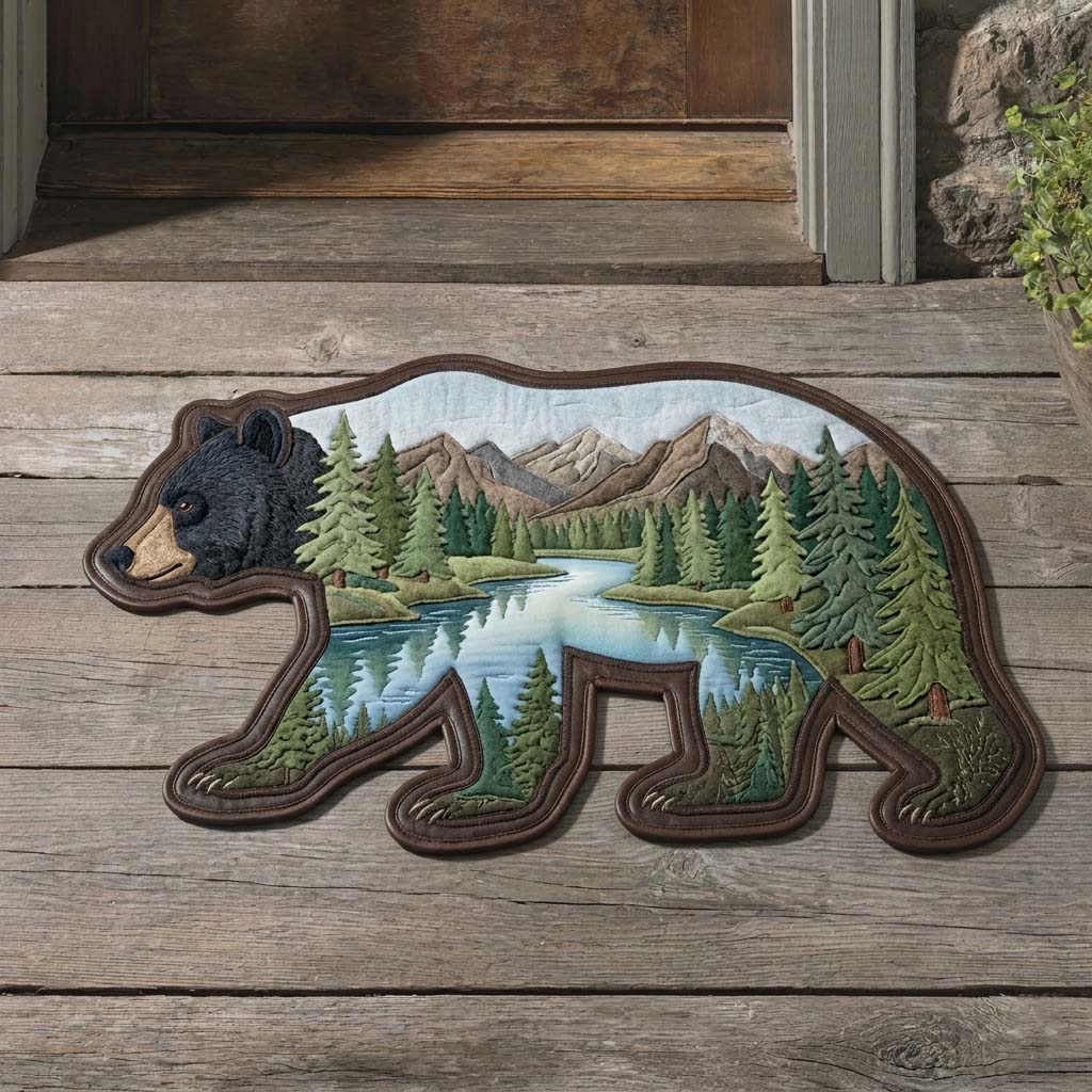 River Bear Trail Custom Shape Doormat GFTOHD14998