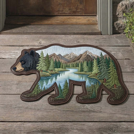 River Bear Trail Custom Shape Doormat GFTOHD14998