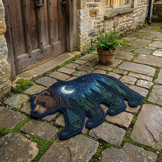Midnight Bear Walk Custom Shape Doormat GFTOHD14999