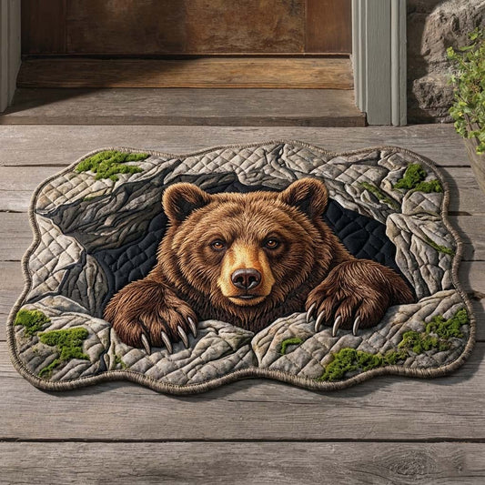 Rocky Cave Bear Custom Shape Doormat GFTOHD15002