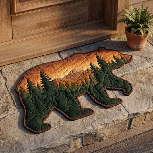 Sunset Ridge Bear Custom Shape Doormat GFTOHD15005