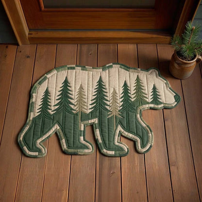 Pine Shadow Bear Custom Shape Doormat GFTOHD15007