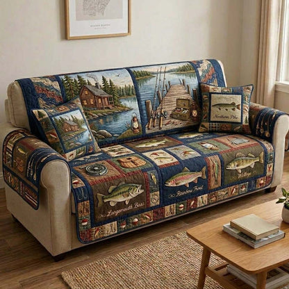 Lakeside Memory Scene Quilted Sofa Cover GFTOHD15015
