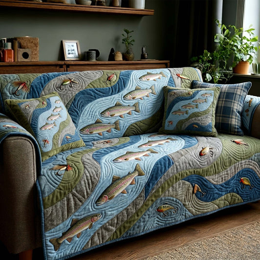 River Drift Quilted Sofa Cover GFTOHD15018