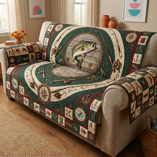 Bass Compass Quilted Sofa Cover GFTOHD15019