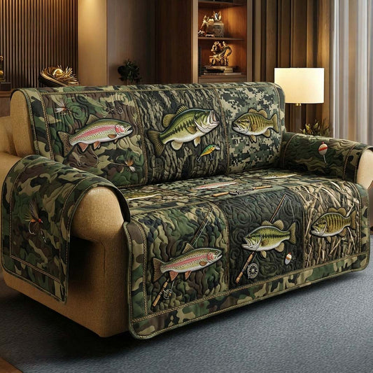 Camo Angler Quilted Sofa Cover GFTOHD15020