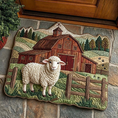 Barn Sheep Scene Custom Shape Doormat GFTOHD15046