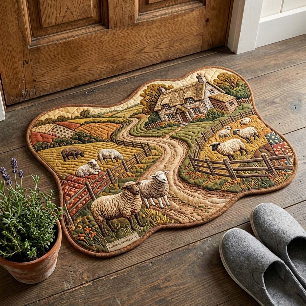Countryside Sheep Path Custom Shape Doormat GFTOHD15047
