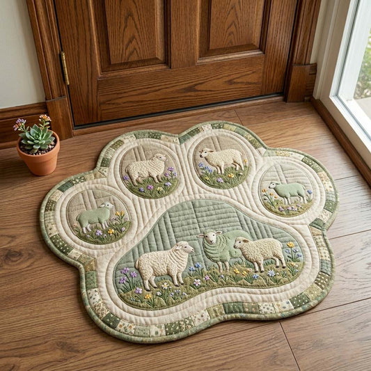 Sheep Circle Patch Custom Shape Doormat GFTOHD15049