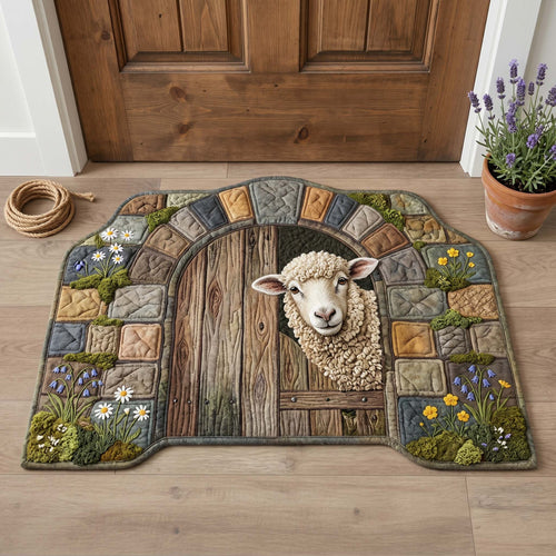 Barn Door Sheep Custom Shape Doormat GFTOHD15054