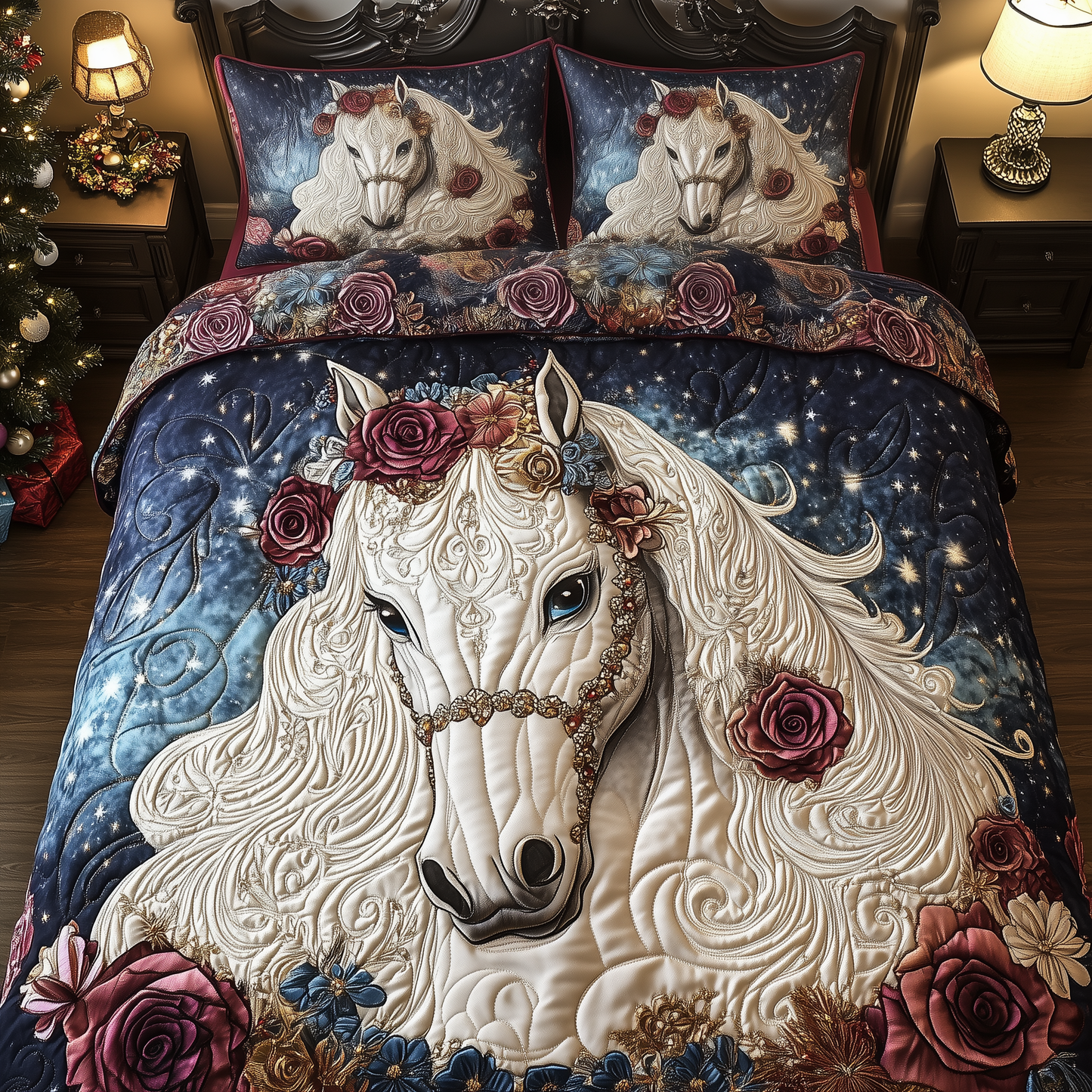 Luxurious Dreamy Horse 3-Piece Quilted Bedding Set GFTOHD1658