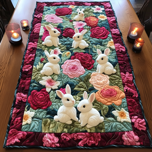 Bunny Rose Garden Quilted Table Runner GFTOHD1773
