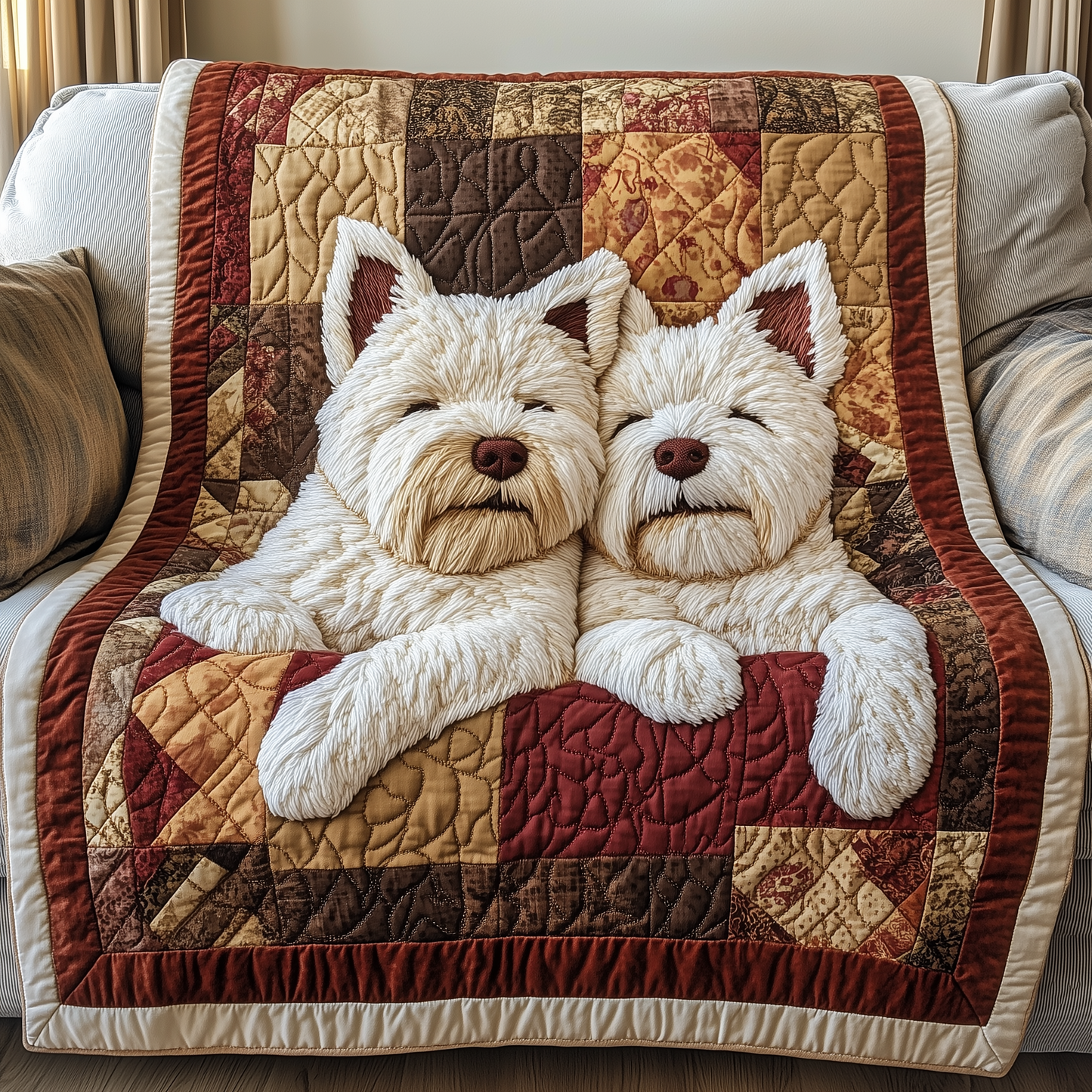 Cozy Westie Dreams Quilted Blanket GFTOHD2230