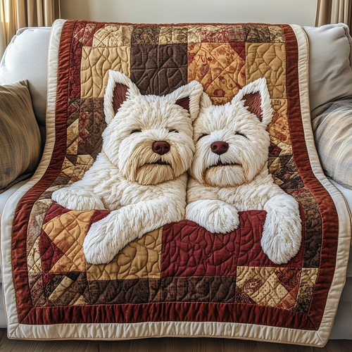 Cozy Westie Dreams Quilted Blanket GFTOHD2230
