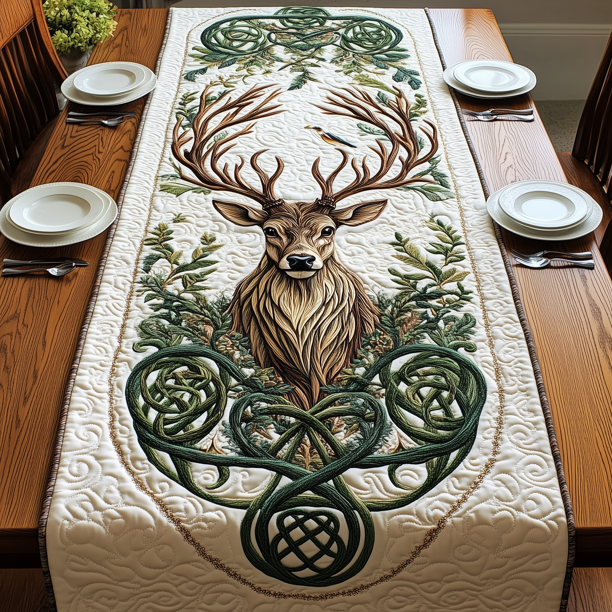 Celtic Forest Guardian Quilted Table Runner GFTOHD2352 – Willow Quilt