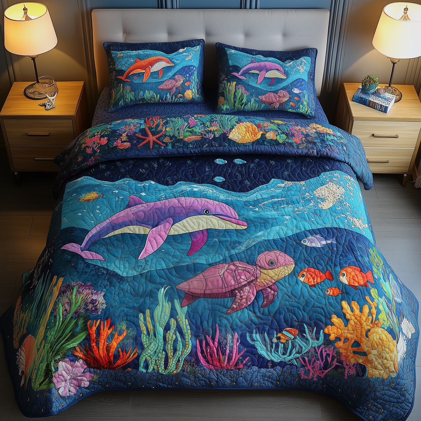 Ocean Dreamscape 3-Piece Quilted Bedding Set GFTOHD310