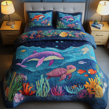 Ocean Dreamscape 3-Piece Quilted Bedding Set GFTOHD310